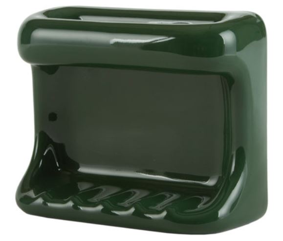 H46W Ceramic Soap Dish with Washcloth Bar for Tiled Showers Baths by HCP Industries