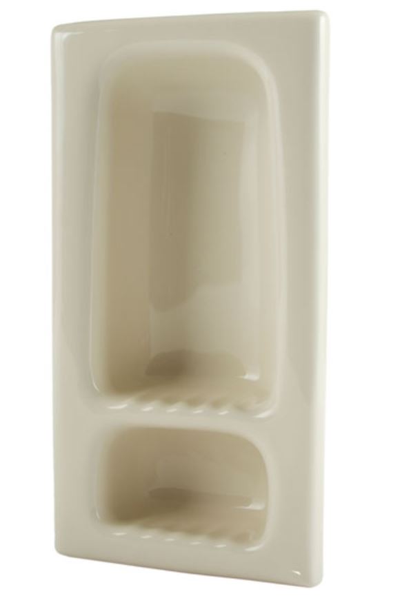 H412R Narrow Two Compartment Recessed Ceramic Shower Niche by HCP Industries